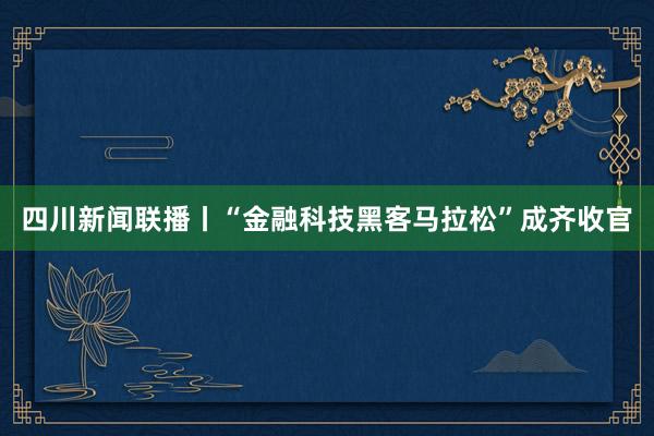 四川新闻联播丨“金融科技黑客马拉松”成齐收官