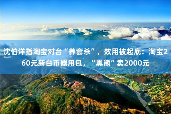 沈伯洋指淘宝对台“养套杀”，效用被起底：淘宝260元新台币器用包，“黑熊”卖2000元