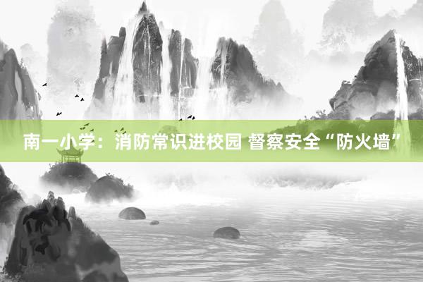 南一小学：消防常识进校园 督察安全“防火墙”
