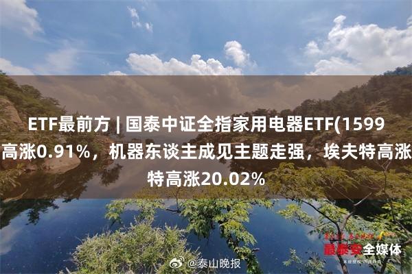 ETF最前方 | 国泰中证全指家用电器ETF(159996)早盘高涨0.91%，机器东谈主成见主题走强，埃夫特高涨20.02%