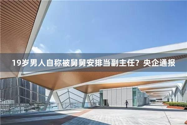 19岁男人自称被舅舅安排当副主任？央企通报